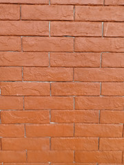 Orange brick wall. Construction material texture.