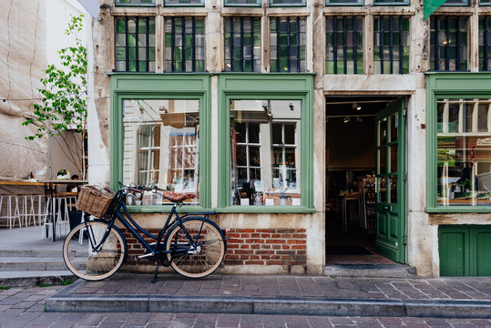 Old street in Ghent (Gent), Belgium. Architecture and landmark of Ghent. Cozy cityscape of Ghent. - Powered by Adobe