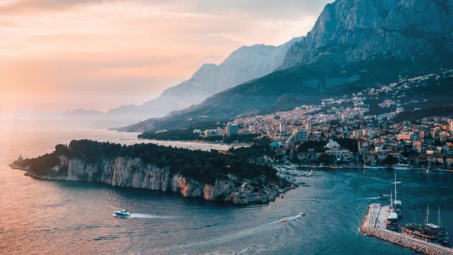 Cinemagraph of sunset along the coast of Italy