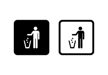 Garbage symbol. Do not litter sign. Trash icon.