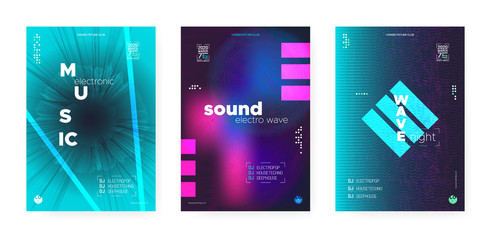 Neon Electro Music. Electronic Motion Background. 