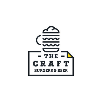 Сraft burgers and beer logo design. 