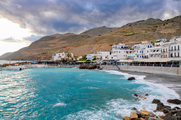 Fototapeta premium The beach at Hora Sfakion on the Greek island of Crete