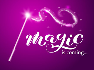 Magic brush lettering. Vector illustration for clothes