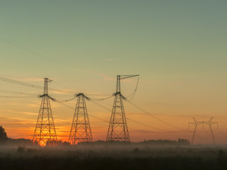 A summer sunrise with tender perl colors and mistic mist 