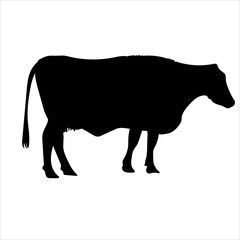 Cow milk silhouette vector black on white background - Vector Illustrations