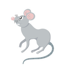 Cute cartoon mouse. Symbol of 2020 year. Vector illustration