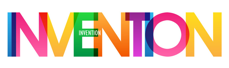 INVENTION colorful vector typography banner