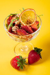 strawberry dessert in the bowl