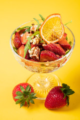 strawberry dessert in the bowl