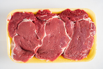 beef meat on the white background