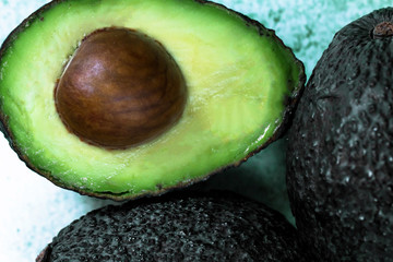 Avocado background. Healthy food, minimal concept. Close up