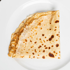 pancake on the white plate