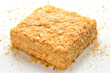 puff pastry cake on white