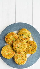 vegetarian cutlets from carrot, zucchini, potato