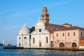 Fototapeta na wymiar Church of San Michele on the island of San Michele in Italy
