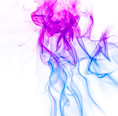 Fototapeta premium Colored smoke on white background
