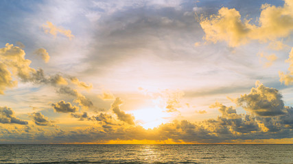 Blue sky and sea clouds in the evening, sunset, Phuket, Thailand.