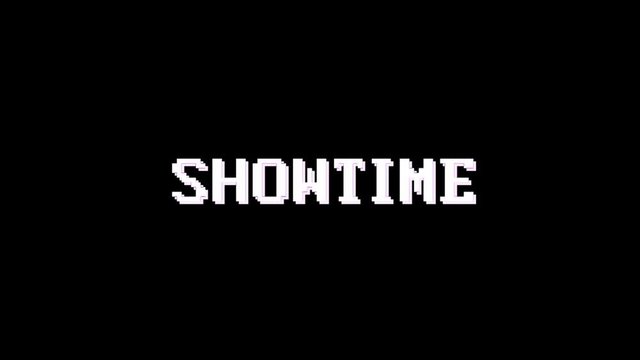 SHOWTIME Glitch Text Animation, Rendering, Background, with Alpha Channel, Loop, 4k
