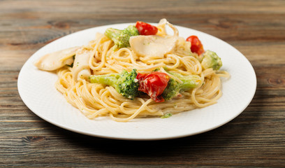 pasta with squid with in a creamy