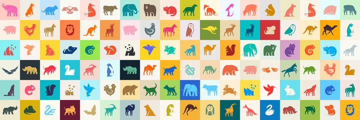Fototapeta Animals logos collection. Animal logo set obraz