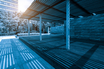 Fototapeta premium Wooden Floor House in the Park, Qingdao, China