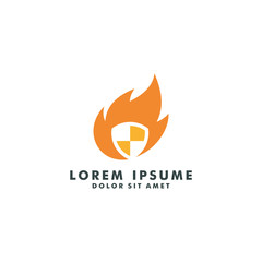 fire security logo design - vector