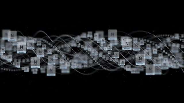 NITROGEN MOLECULE, Animation, Rendering, Background, Loop, 4k