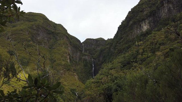 "Risco" waterfall in Rabacal, Madeira island, Portugal.