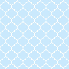 Materiał do szycia Blue Moroccan tiles seamless pattern