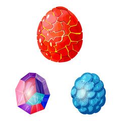 Vector illustration of dinosaur and magic icon. Set of dinosaur and fantasy stock symbol for web.