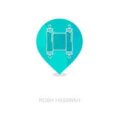 Torah scroll. Rosh Hashanah icon. Shana tova