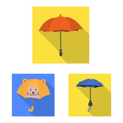 Vector design of protection and closed icon. Collection of protection and rainy stock vector illustration.