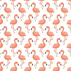 Seamless pattern with flamingo birds