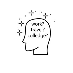 Human, questions icon. Element of gap icon