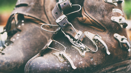 Vintage Brown Ski Leather Boots