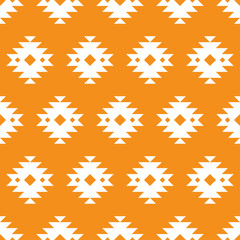 Materiał do szycia Orange and white kilim seamless pattern