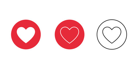 Button with heart for web background design. Linear heart icon, outline love icon.