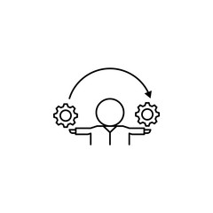 User, gears, process, inventor icon. Element of life coach icon