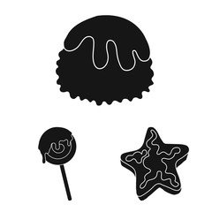 Vector illustration of sweetness and product symbol. Collection of sweetness and sweet stock vector illustration.