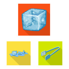 Isolated object of texture and frozen icon. Set of texture and transparent stock vector illustration.