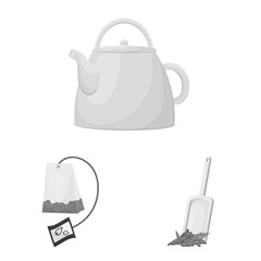 Vector illustration of green and black symbol. Collection of green and organic stock vector illustration.