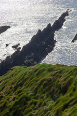 rocky jagged coastline and cliffs in kerry