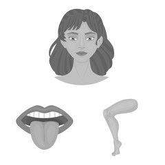 Vector design of body and part icon. Set of body and anatomy vector icon for stock.