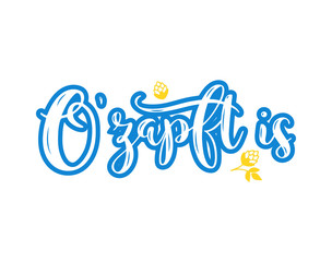 Hand sketched „ O´zapf is “ quote in German, translated 