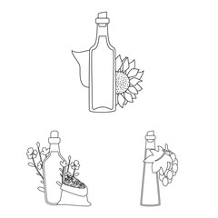 Isolated object of healthy and vegetable logo. Collection of healthy and organics vector icon for stock.