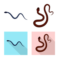 Vector design of mammal and danger logo. Collection of mammal and medicine stock vector illustration.