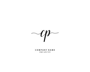 CP Initial handwriting logo vector