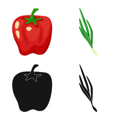 Isolated object of taste and product logo. Collection of taste and cooking vector icon for stock.