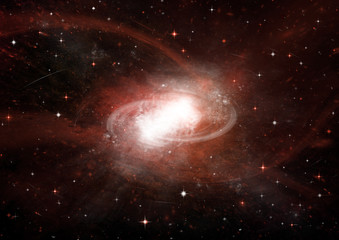 galaxy in a free space. 3D rendering